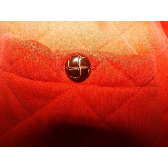 Talbots Petites PP Red Quilted Cotton Jacket Pockets Button Up - Picture 7 of 9